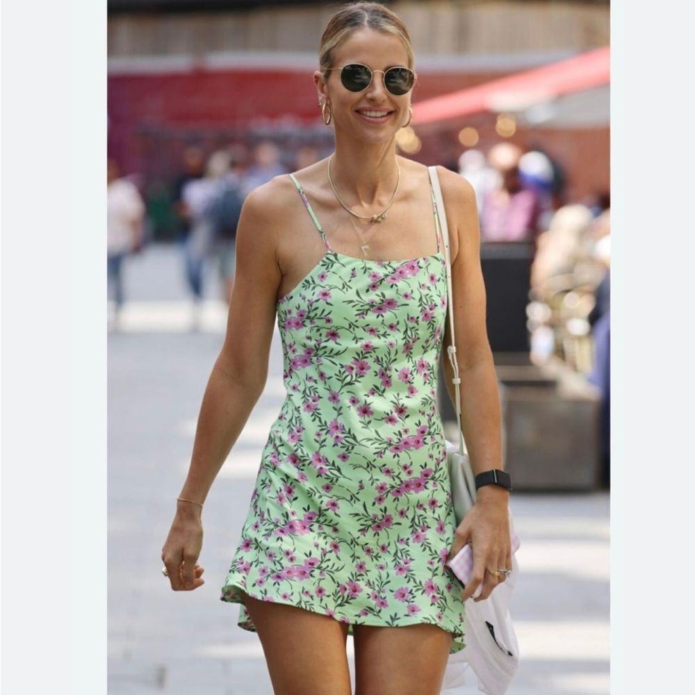 Zara floral mini slip dress